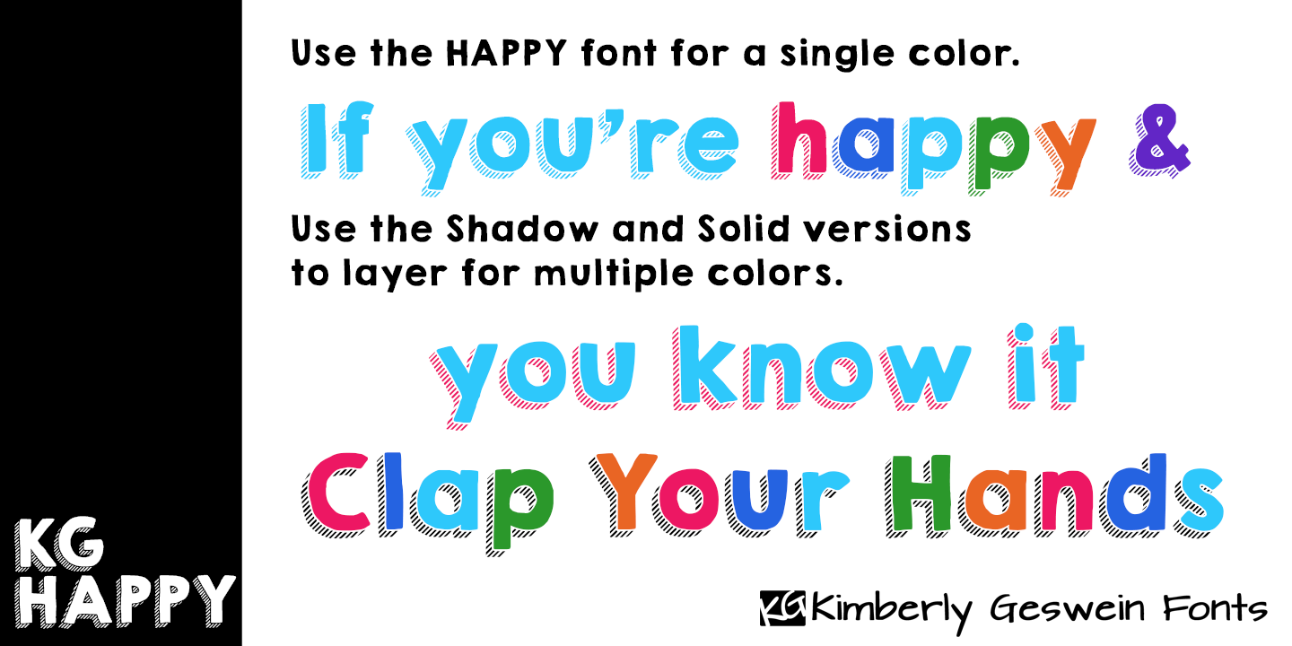 KG HAPPY Shadows Font preview